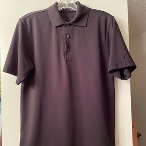 Men's polo - black ribbed 100% poly - size S - Grand Slam (Kohl's)